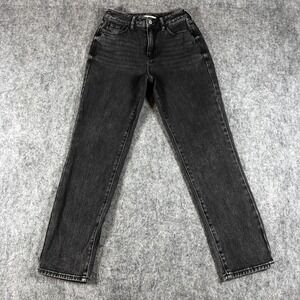 PacSun Mom Jeans Womens 24 Washed‎ Black High Rise Tapered 100% Cotton Denim